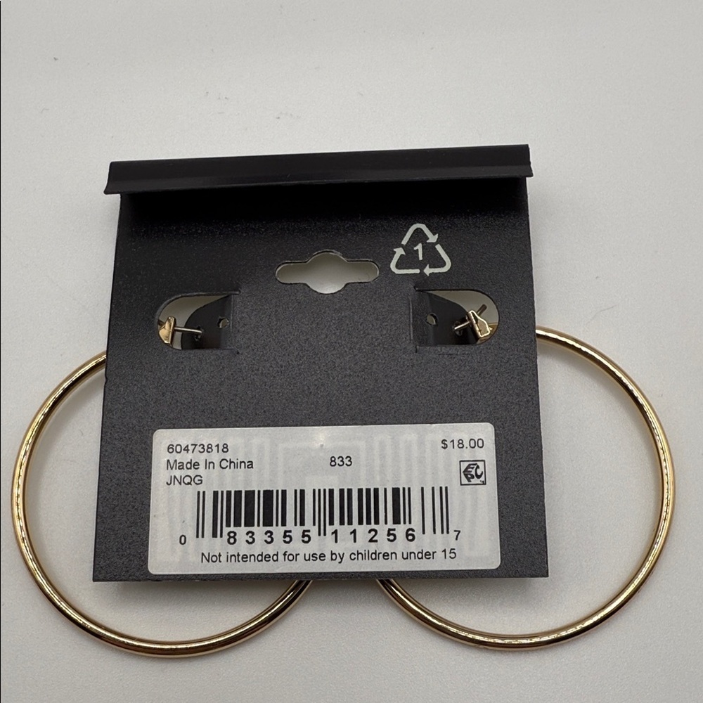 NWT Napier Classic Gold Tone Hoop Earrings - Picture 2 of 3